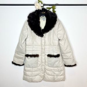 Chloe Vintage Down-Filled Puffer Coat w/Fur Trim